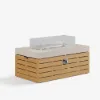 Tevara Outdoor 120 cm Propane Smokeless Aluminium Rectangular Fire Pit Table in Sand