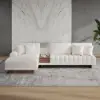 Vewal 126-inch L-Shaped Boucle Modular Sectional Sofa with Chaise & Ottoman