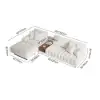 Vewal 126-inch L-Shaped Boucle Modular Sectional Sofa with Chaise & Ottoman