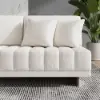 Vewal 126-inch L-Shaped Boucle Modular Sectional Sofa with Chaise & Ottoman