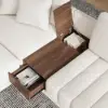 Vewal 126-inch L-Shaped Boucle Modular Sectional Sofa with Chaise & Ottoman