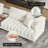 Vewal 126-inch L-Shaped Boucle Modular Sectional Sofa with Chaise & Ottoman