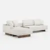 Vewal 126-inch L-Shaped Boucle Modular Sectional Sofa with Chaise & Ottoman