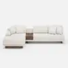 Vewal 126-inch L-Shaped Boucle Modular Sectional Sofa with Chaise & Ottoman