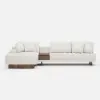 Vewal 126-inch L-Shaped Boucle Modular Sectional Sofa with Chaise & Ottoman