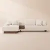 Vewal 126-inch L-Shaped Boucle Modular Sectional Sofa with Chaise & Ottoman