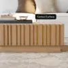 Aura 47" Ash Wood Slatted Coffee Table with Sintered Stone Top – Natural