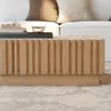 Aura 47" Ash Wood Slatted Coffee Table with Sintered Stone Top – Natural