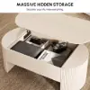 120 cm Oval Lift Top Mid-Century Modern Coffee Table