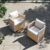 Costra Outdoor Aluminium & Rope Weave Swivel Dining Chairs, Set of 2