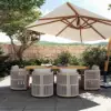 Costra Outdoor Aluminium & Rope Weave Swivel Dining Chairs, Set of 2