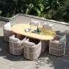 Costra Outdoor Aluminium & Rope Weave Swivel Dining Chairs, Set of 2