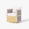 Costra Outdoor Aluminium & Rope Weave Swivel Dining Chairs, Set of 2
