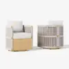 Costra Outdoor Aluminium & Rope Weave Swivel Dining Chairs, Set of 2