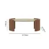 43" Japandi Oval Travertine Stone Top Coffee Table – Walnut