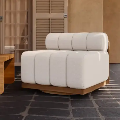 Resaro Outdoor Teak & Aluminium Swivel Lounge Chair