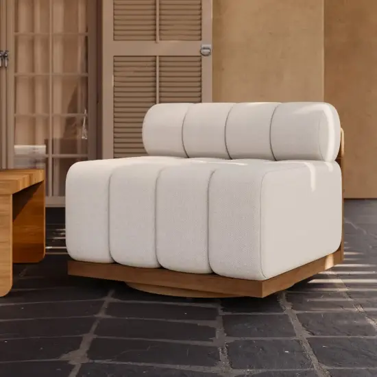 Resaro Outdoor Teak & Aluminium Swivel Lounge Chair