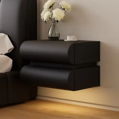 Picture of Humply Leather Floating Smart Bedside Table with Drawer – 41cm