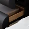 Humply Leather Floating Smart Bedside Table with Drawer – 41cm