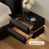 Humply Floating Leather 2-Drawer Smart LED Bedside Table with Sintered Stone Top – AUD-H2543