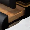 Humply Floating Leather 2-Drawer Smart LED Bedside Table with Sintered Stone Top – AUD-H2543