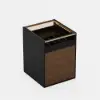 Saddle Leather 7-Dresser Walk-In Closet Island with Light & Jewelry Display – AUD-H2544