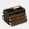 Saddle Leather 7-Dresser Walk-In Closet Island with Light & Jewelry Display – AUD-H2544