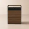 Saddle Leather 7-Dresser Walk-In Closet Island with Light & Jewelry Display – AUD-H2544