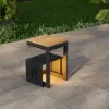 Tevara Outdoor Teak Aluminium Dark Grey Side Table with Solar Light (17")