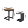 Tevara Outdoor Teak Aluminium Dark Grey Side Table with Solar Light (17")