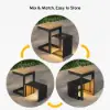 Tevara Outdoor Teak Aluminium Dark Grey Side Table with Solar Light (17")