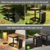 Tevara Outdoor Teak Aluminium Dark Grey Side Table with Solar Light (17")