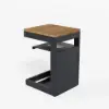 Tevara Outdoor Teak Aluminium Dark Grey Side Table with Solar Light (17")