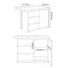 Modern 127 cm Glossy Sintered Stone Kitchen Island with Storage, White & Black