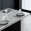 Modern 127 cm Glossy Sintered Stone Kitchen Island with Storage, White & Black