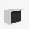 Modern 127 cm Glossy Sintered Stone Kitchen Island with Storage, White & Black