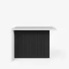 Modern 127 cm Glossy Sintered Stone Kitchen Island with Storage, White & Black