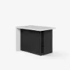 Modern 127 cm Glossy Sintered Stone Kitchen Island with Storage, White & Black
