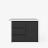 Modern 127 cm Glossy Sintered Stone Kitchen Island with Storage, White & Black