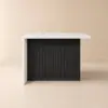 Modern 127 cm Glossy Sintered Stone Kitchen Island with Storage, White & Black