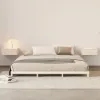 Floating Wooden Bedside Table with Light & Charging Station