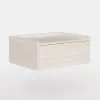 Floating Wooden Bedside Table with Light & Charging Station
