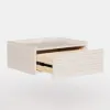 Floating Wooden Bedside Table with Light & Charging Station
