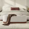 Rivo 150 cm W Boucle Upholstered Bedroom Bench with Fluted Base