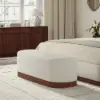 Rivo 150 cm W Boucle Upholstered Bedroom Bench with Fluted Base