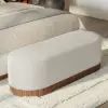 Rivo 150 cm W Boucle Upholstered Bedroom Bench with Fluted Base