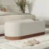 Rivo 150 cm W Boucle Upholstered Bedroom Bench with Fluted Base