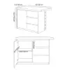 Modern 127 cm Matte Sintered Stone Kitchen Island with Storage, Black