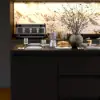 Modern 127 cm Matte Sintered Stone Kitchen Island with Storage, Black
