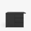 Modern 127 cm Matte Sintered Stone Kitchen Island with Storage, Black